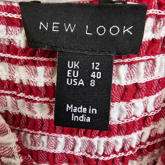 Gingham Smocked Bodice Midi Dress main image 1